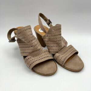 Seychelles Bora Taupe Heeled Sandals Size 9